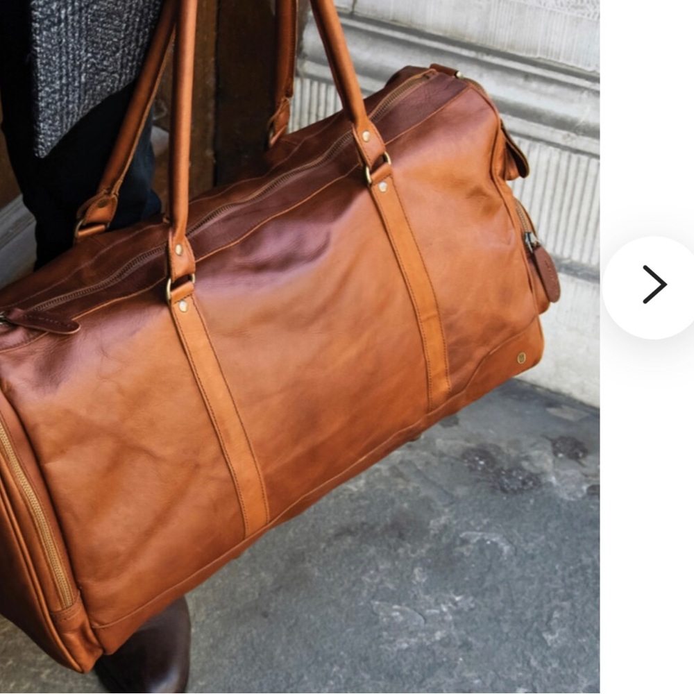 MAHI LEATHER distressed brown duffel bag